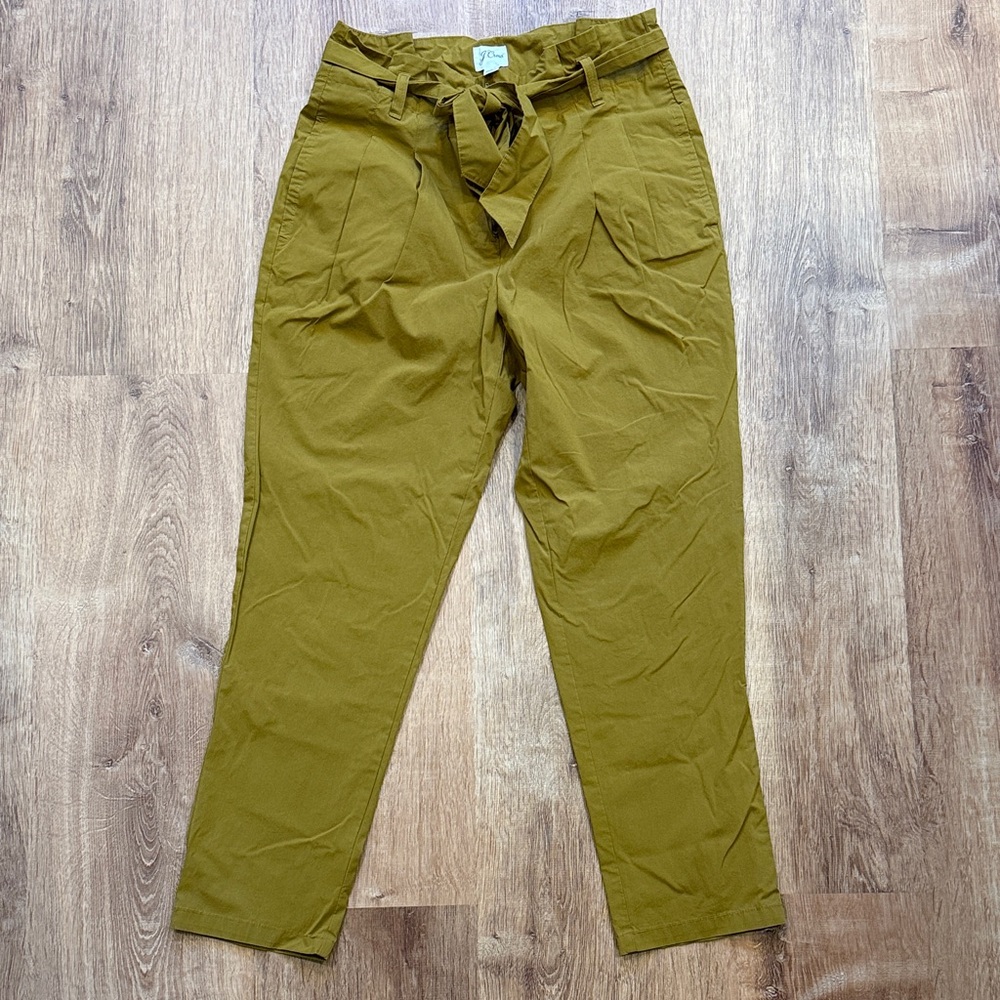 J. Crew Dark Mustard Tie-Waist Chino Pants